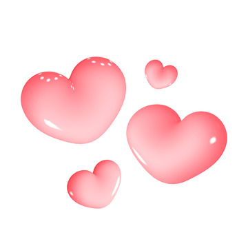 粉色3D立体爱心情人节520爱情装饰