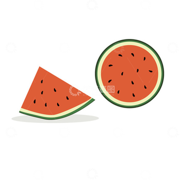 源文件下载【趣麦麦图】小清新小暑西瓜截面