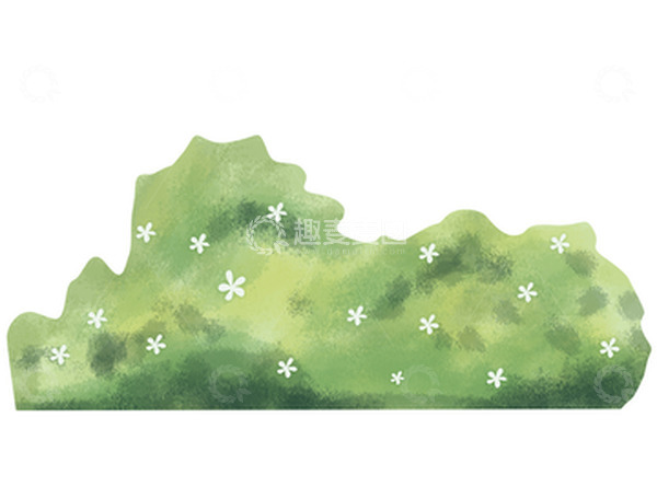 源文件下载【趣麦麦图】绿色手绘树丛夏季装饰素材