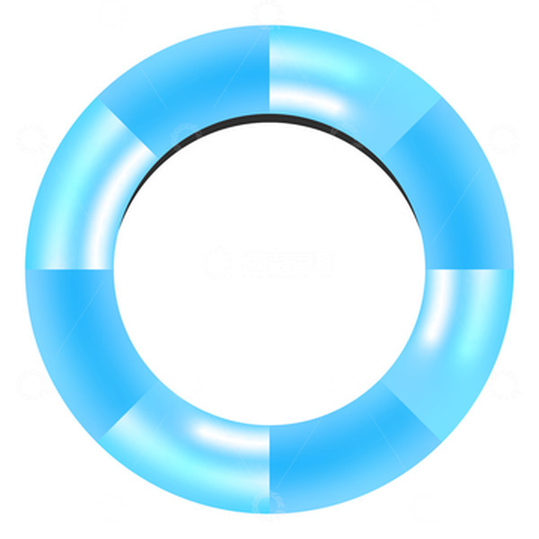源文件下载【趣麦麦图】矢量蓝色游泳圈夏天清凉