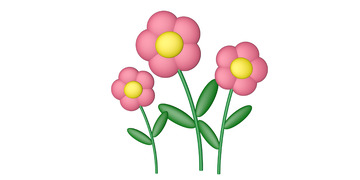 粉色3D立体C4D可爱花朵元素装饰图