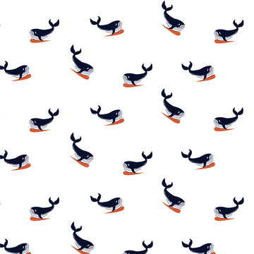 暑期夏季海边冲浪鲸鱼图案