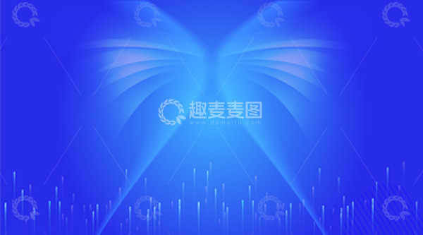 源文件下载【趣麦麦图】-简约蓝色炫光科技渐变商务展板背景