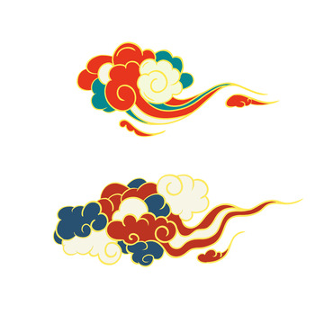 彩色敦煌祥云彩云元素