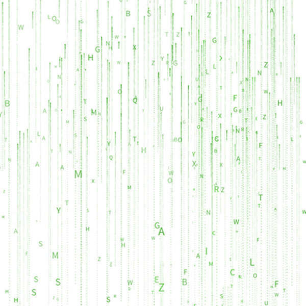 源文件下载【趣麦麦图】-绿色科技字母字符代码流动程序装饰