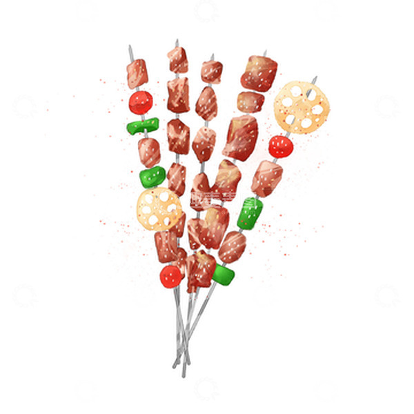 源文件下载【趣麦麦图】烤肉烧烤夏季美食小暑大暑夏至夏天夜市餐饮