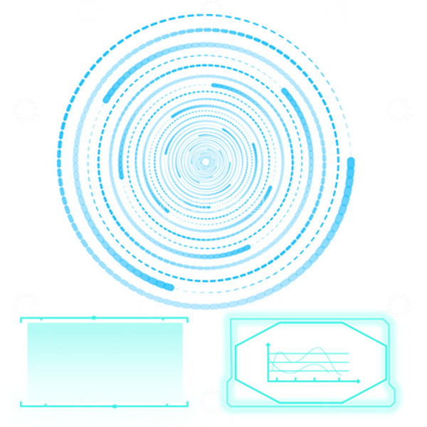 源文件下载【趣麦麦图】蓝色未来VR科技感元素手绘