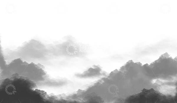 源文件下载【趣麦麦图】黑白水墨国风山水江南纹理手绘图