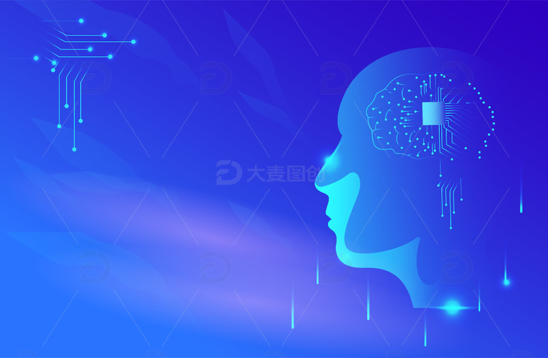 源文件下载【趣麦麦图】蓝色未来科技AI展板峰会背景