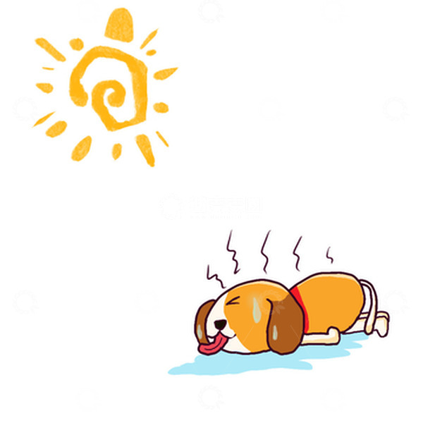 源文件下载【趣麦麦图】夏天暑气热成狗