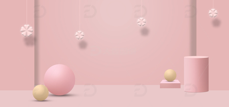 粉色浪漫简约舞台背景PSD