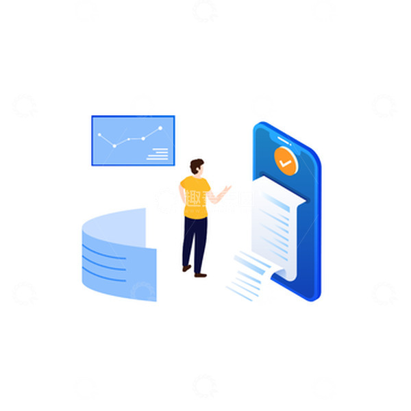 源文件下载【趣麦麦图】2.5D移动互联网办公商务手机账单数据