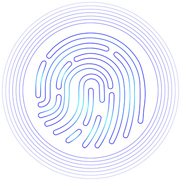矢量蓝色科技指纹