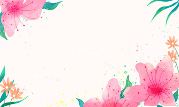 源文件下载【趣麦麦图】-粉色清新花朵植物背景