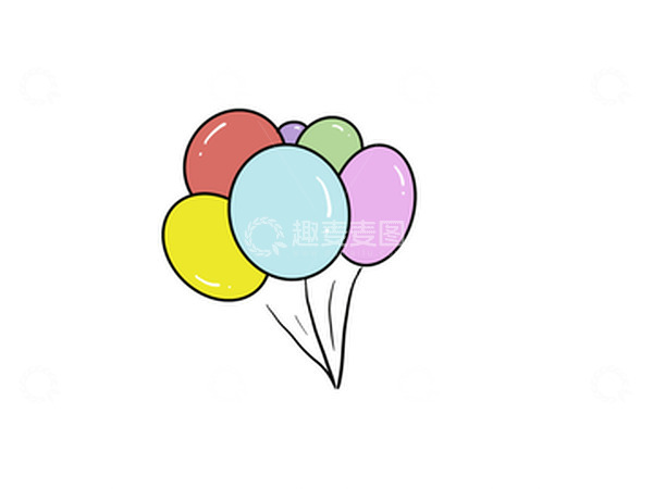 源文件下载【趣麦麦图】彩色气球配图毕业插画