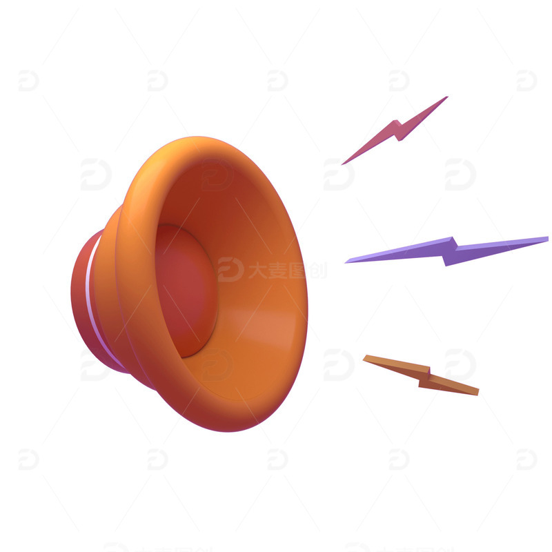 源文件下载【趣麦麦图】橙色系卡通电子小喇叭