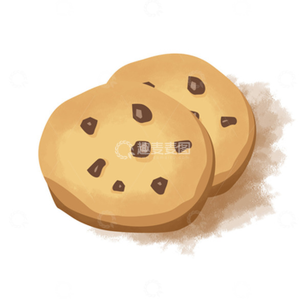 源文件下载【趣麦麦图】咖色曲奇饼干零食甜点手绘素材