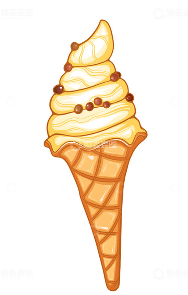 源文件下载【趣麦麦图】冰淇淋甜筒小暑大暑夏天夏日手绘插画元素