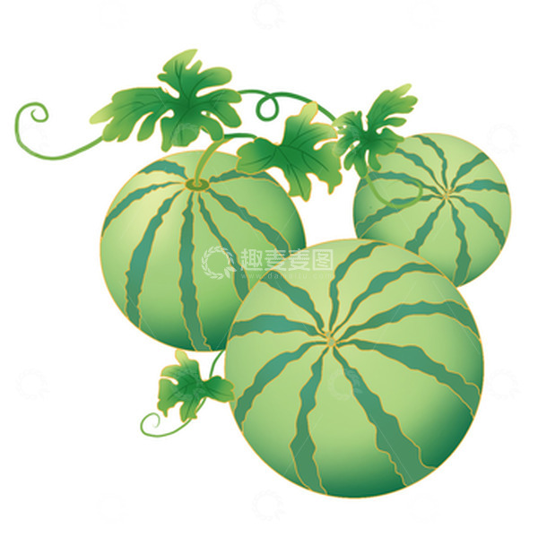 源文件下载【趣麦麦图】绿色国潮风西瓜