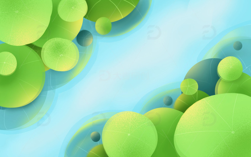 手绘简约清新荷叶小暑背景