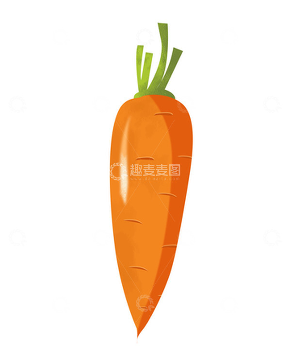 源文件下载【趣麦麦图】-橙色胡萝卜蔬菜卡通素材