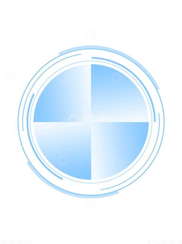 源文件下载【趣麦麦图】蓝色渐变科技感线条光泽半圆圆圈素材