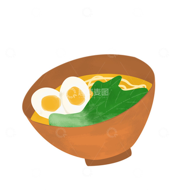 源文件下载【趣麦麦图】食物鸡蛋面条拉面手绘素材