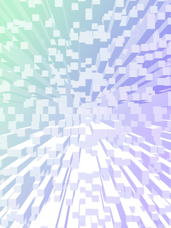 源文件下载【趣麦麦图】渐变立体方块科技海报背景
