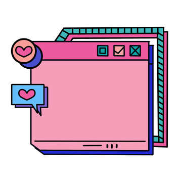 孟菲斯撞色新媒体网页边框文本框标签