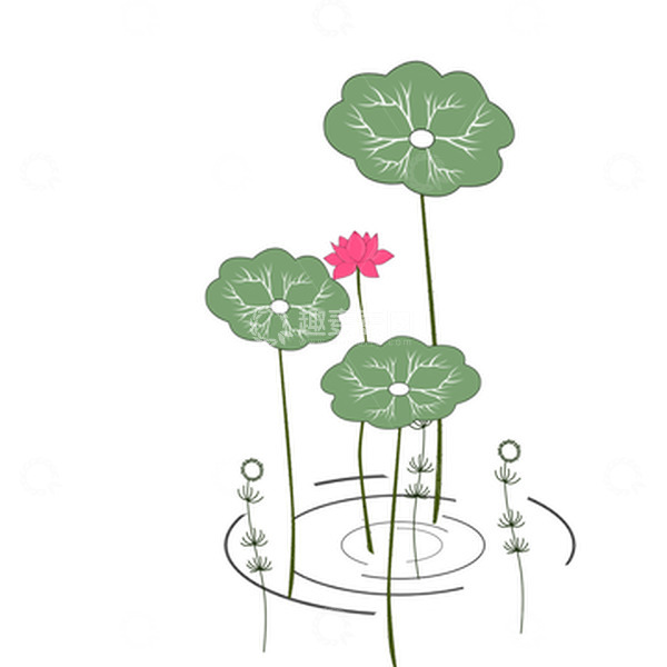 源文件下载【趣麦麦图】手绘荷花小暑