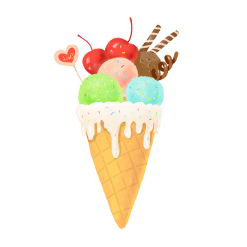 冰淇淋甜品雪糕小暑大暑夏至夏天清凉手帐