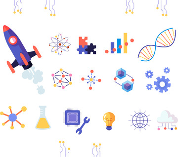 多彩矢量科技元素