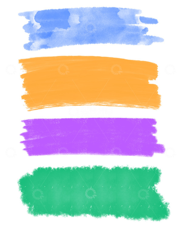 源文件下载【趣麦麦图】彩色百搭水彩笔触笔刷