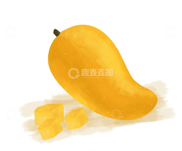 源文件下载【趣麦麦图】黄色芒果夏季水果手绘素材