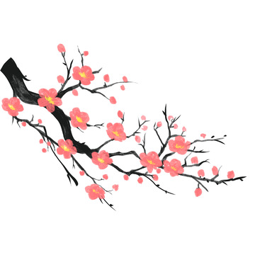 水墨梅花国画梅花手绘梅花元素