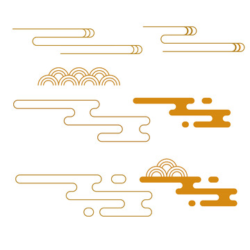 中国风中式传统线性祥云纹线条纹理装饰