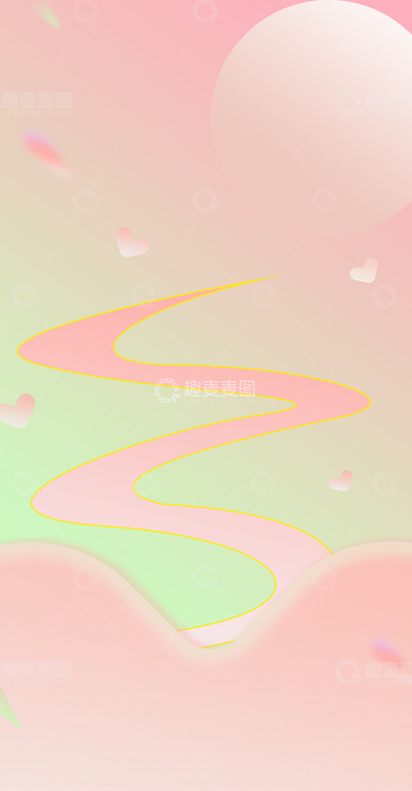 源文件下载【趣麦麦图】粉色七夕国潮背景图