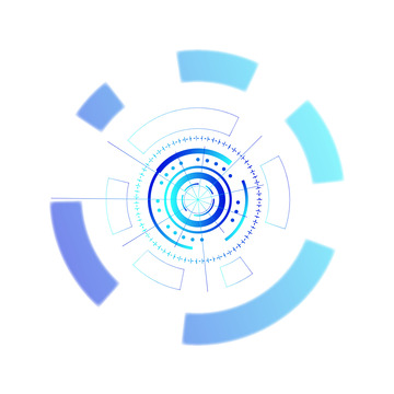 矢量蓝色渐变科技圆环放射性圆环