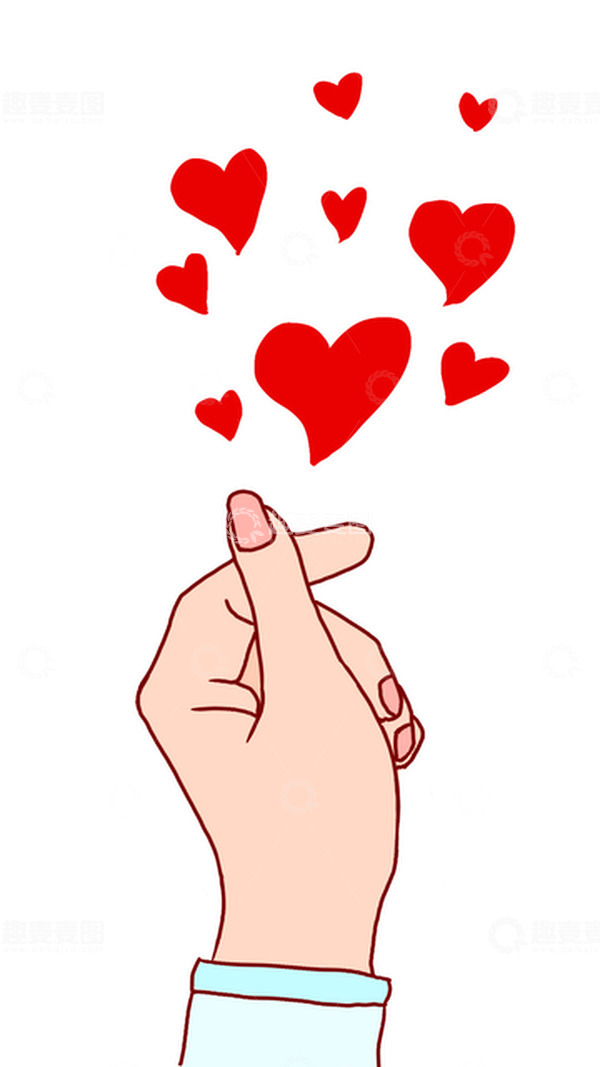 源文件下载【趣麦麦图】情人节七夕比心爱你