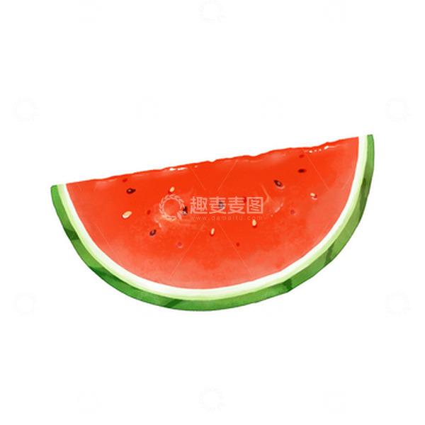 源文件下载【趣麦麦图】西瓜大暑小暑夏至夏天手绘水彩清凉甜品水果