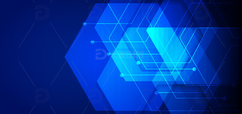 源文件下载【趣麦麦图】深蓝色科技线条医疗互联网六边形背景