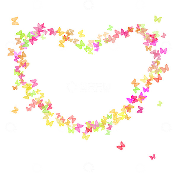 源文件下载【趣麦麦图】蝴蝶飞舞桃心