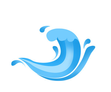 蓝色海浪浪花夏季卡通简约素材