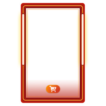 红色数码科技霓虹灯电商狂欢边框标签元素