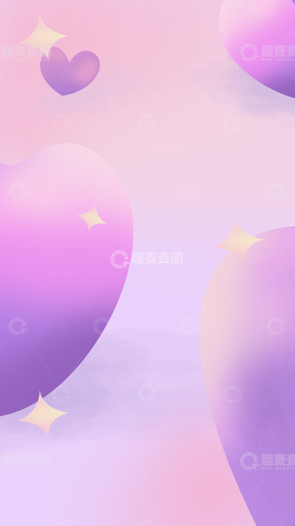 源文件下载【趣麦麦图】紫色渐变七夕情人节背景素材