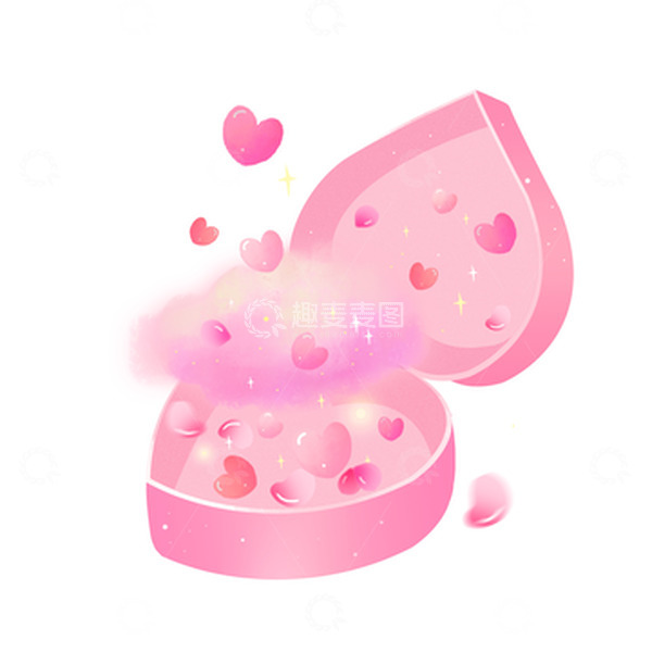 源文件下载【趣麦麦图】-梦幻浪漫爱心礼盒七夕元素