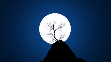 夜晚月亮壁纸简约桌面背景ppt装饰背景