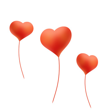 红色七夕情侣爱心浪漫气球