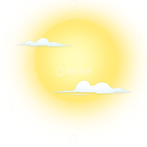 源文件下载【趣麦麦图】月亮和云朵七夕元素