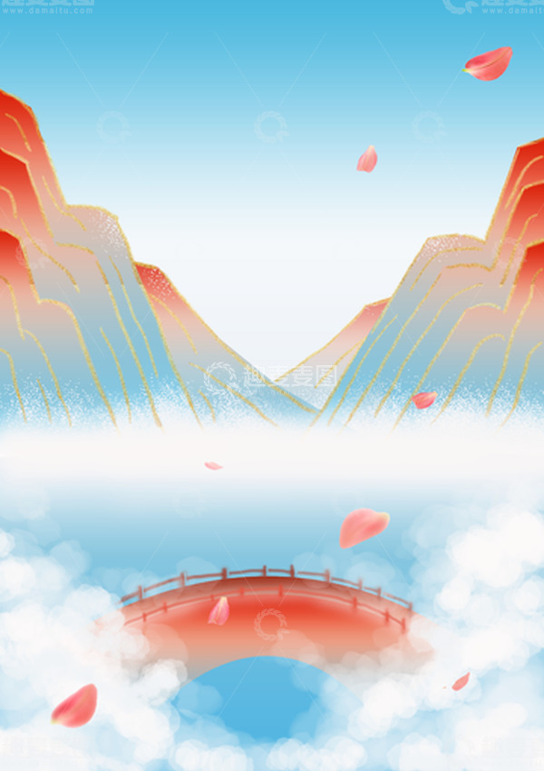 源文件下载【趣麦麦图】粉色浪漫七夕手绘背景图